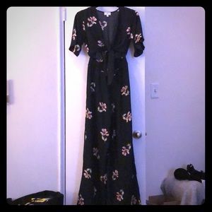 Black floral cutout jumpsuit